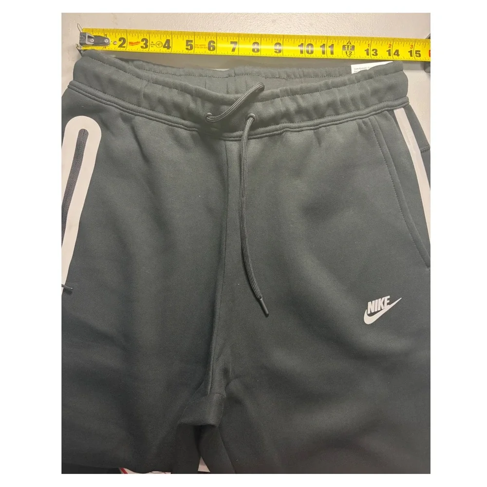 Nike Tech Fleece Joggers Mens Large Black White Stripe Tapered Sweatpants NEW